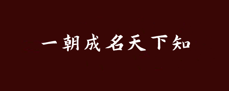 一举成名天下知什么意思