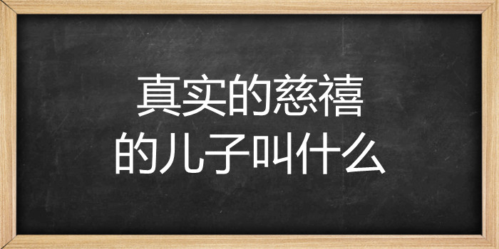 真实的慈禧的儿子叫什么