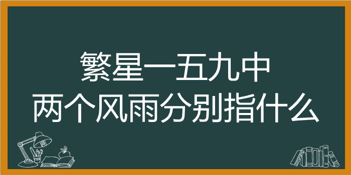 繁星一五九中两个风雨分别指什么