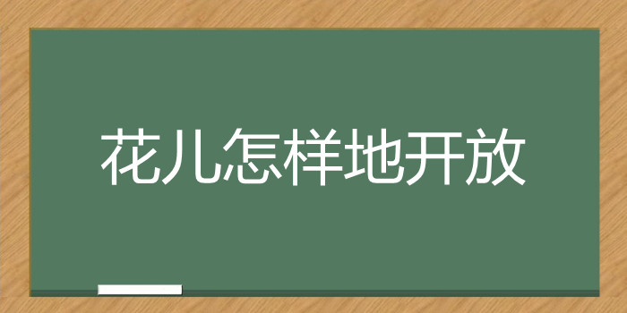 花儿怎样地开放填空