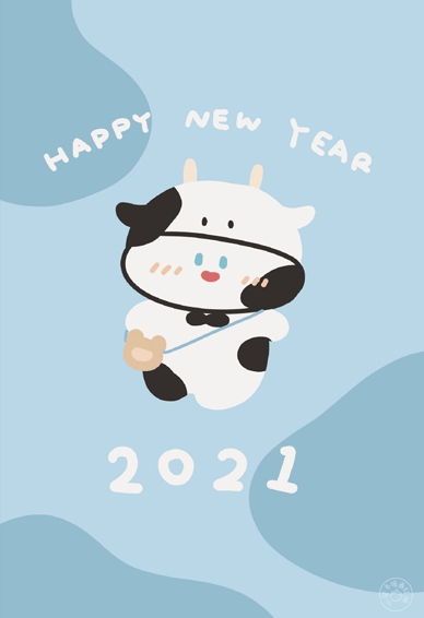 2022牛气冲天卡通萌萌手机壁纸 2022牛年最萌的手机皮肤大全