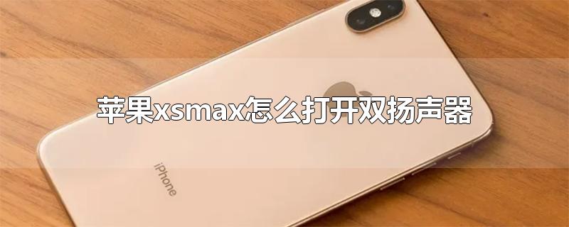 苹果xsmax怎么打开双扬声器