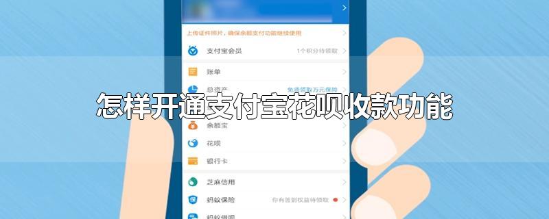 怎样开通支付宝花呗收款功能