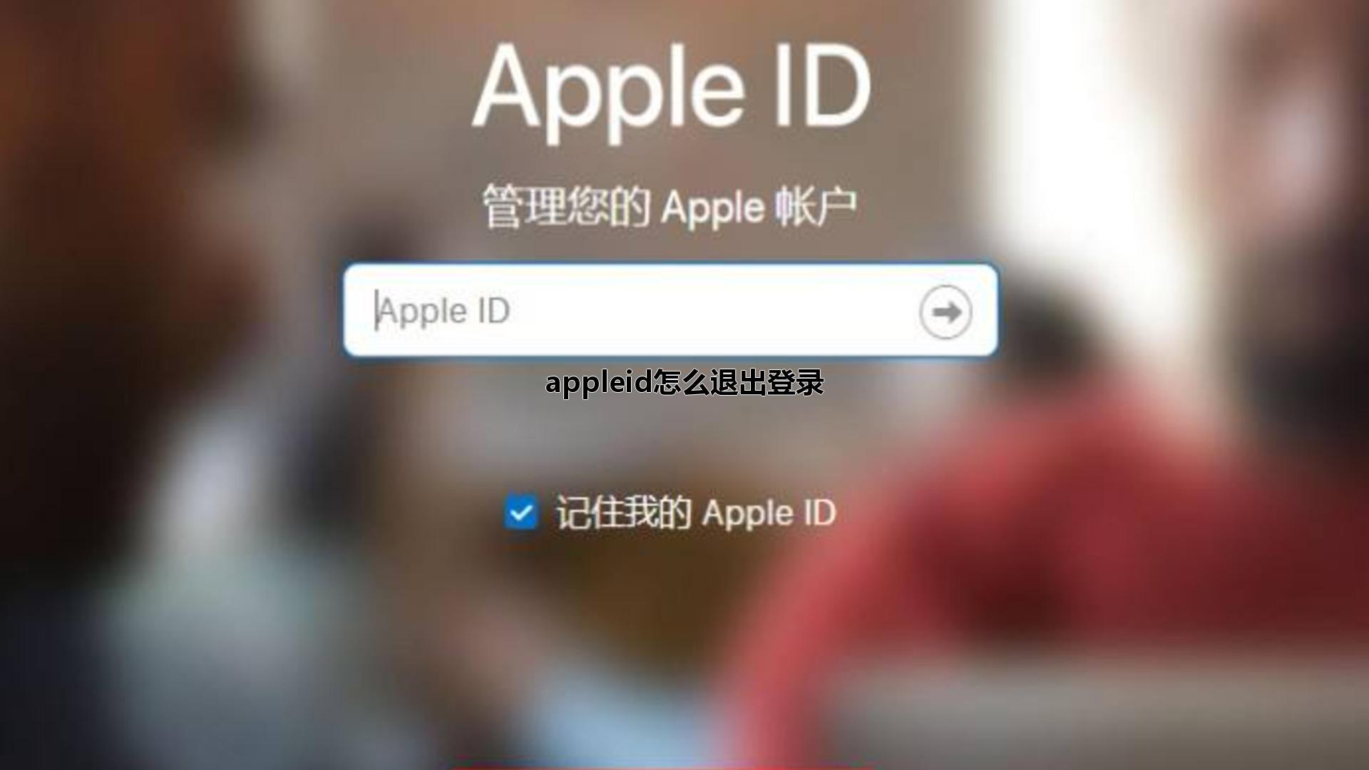 appleid怎么退出登录