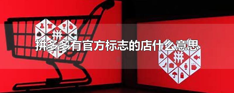 拼多多有官方标志的店什么意思