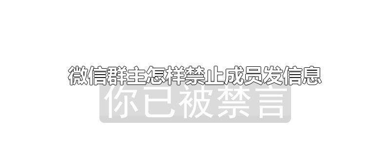 微信群主怎样禁止成员发信息