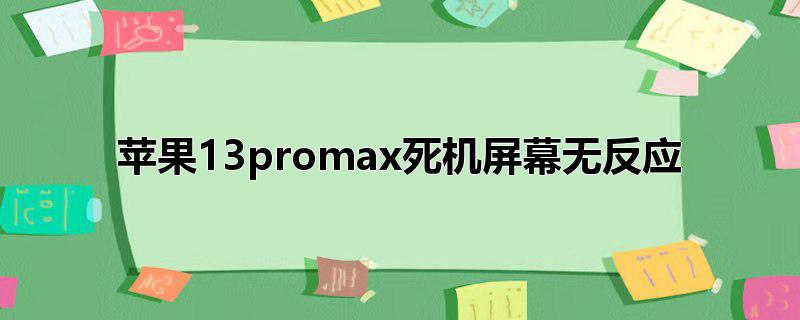 苹果13promax死机屏幕无反应