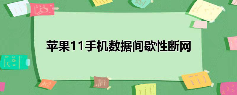 苹果11手机数据间歇性断网