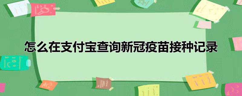 怎么在支付宝查询新冠疫苗接种记录