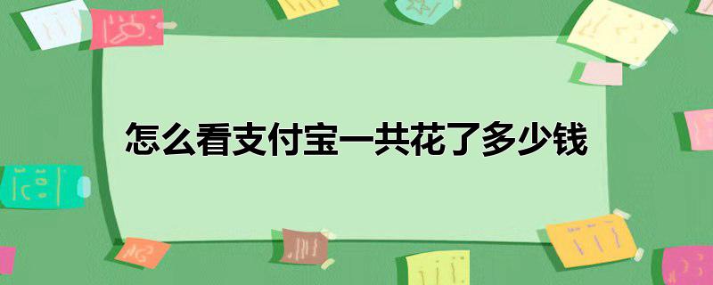 怎么看支付宝一共花了多少钱