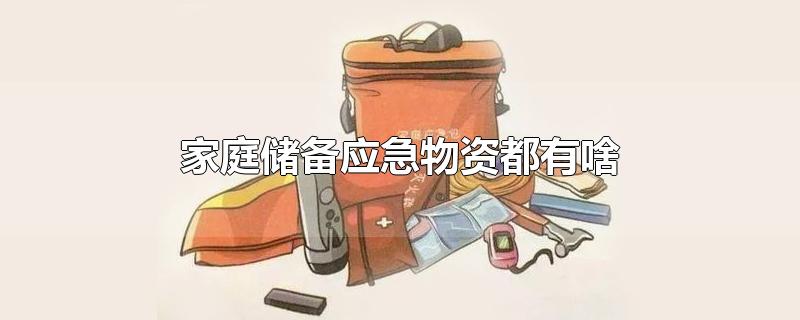 家庭储备应急物资都有啥