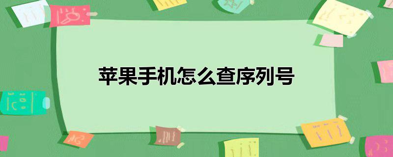 苹果手机怎么查序列号