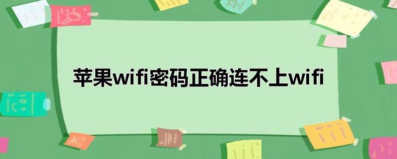 苹果wifi密码正确连不上wifi