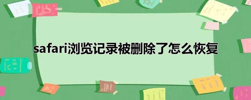 safari浏览记录被删除了怎么恢复