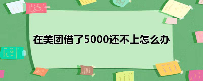 在美团借了5000还不上怎么办