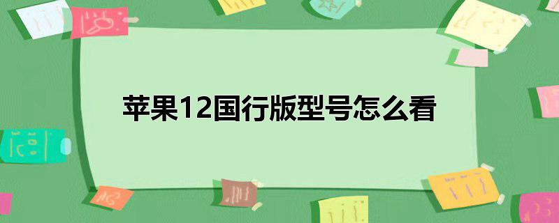 苹果12国行版型号怎么看