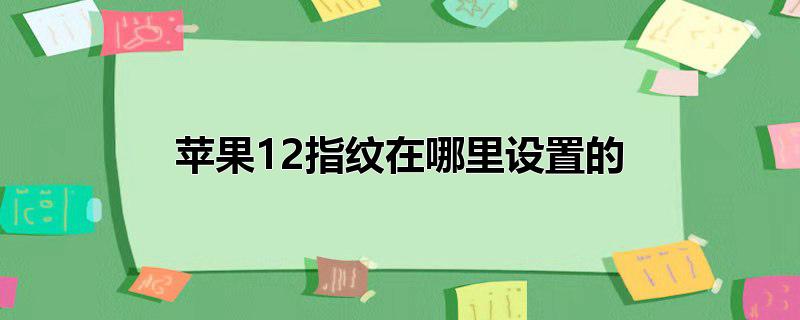 苹果12指纹在哪里设置的