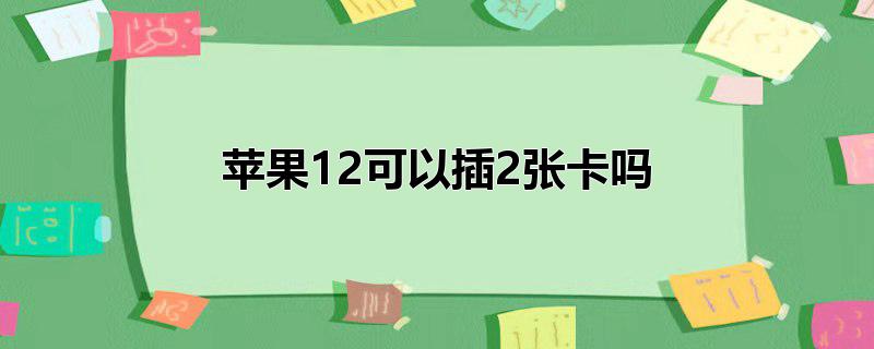 苹果12可以插2张卡吗