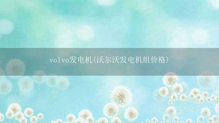 volvo发电机(沃尔沃发电机组价格)