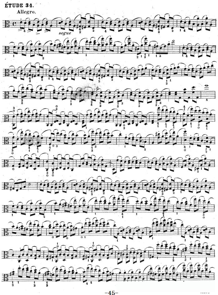 克莱采尔《中提琴练习曲40首》（ETUDE 33-35）
