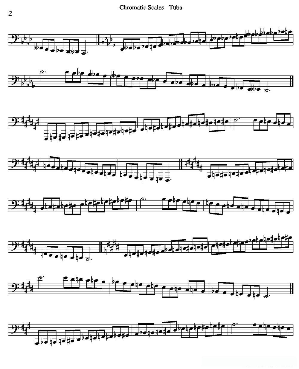 Chromatic Scales - Tuba（大号练习教材选曲）
